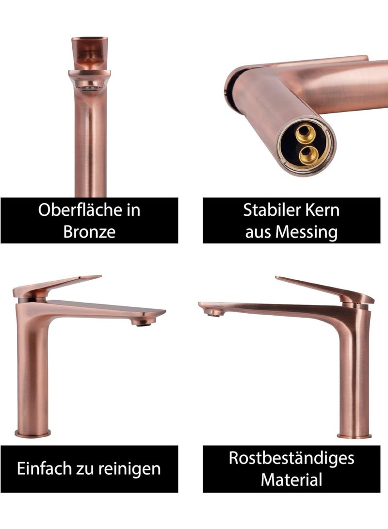 واي دي صنبور حوض حمام عصري بمقبض واحد، صنبور خلاط حوض طويل، يُثبت على سطح الحوض، يتميز بتدفق مياه سلس، سهل التركيب. - Image 5